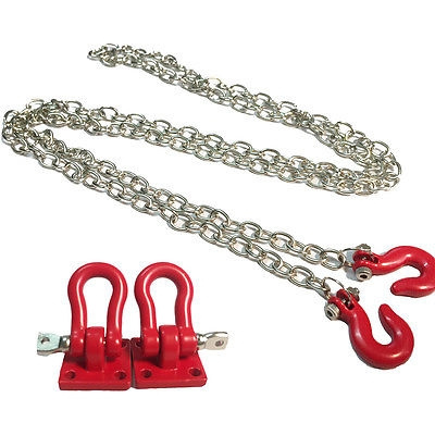 1:10 RC Crawler Accessories Tow Chain w/ Trailer Hook for Axial SCX10 D90 CC01