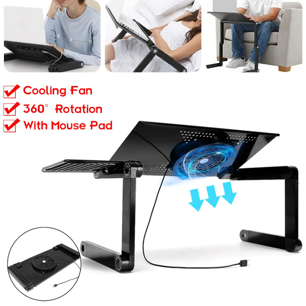 Cooling Fan Portable Foldable 360° Desk Table Stand Laptop Notebook Bed Tray 