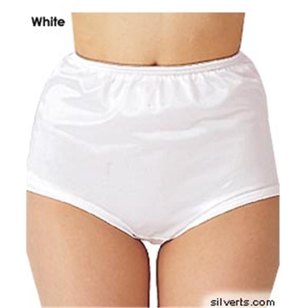 Silverts 180300102 Womens Nylon Briefs - Small Nylon Panties - Small, White