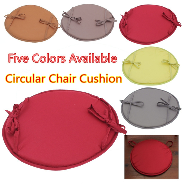 ROUND Bistro Circular Chair Cushion SEAT PADS Kitchen Dining REMOVABLE cover NEW 