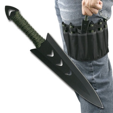 USA SELLER USA STOCK 6PC 6" Black Throwing Knife Set with Leg Sheath