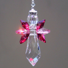 1PC 6 Colors 6" Long Angel Crystal Suncatcher with Beautiful Crystals and Prism