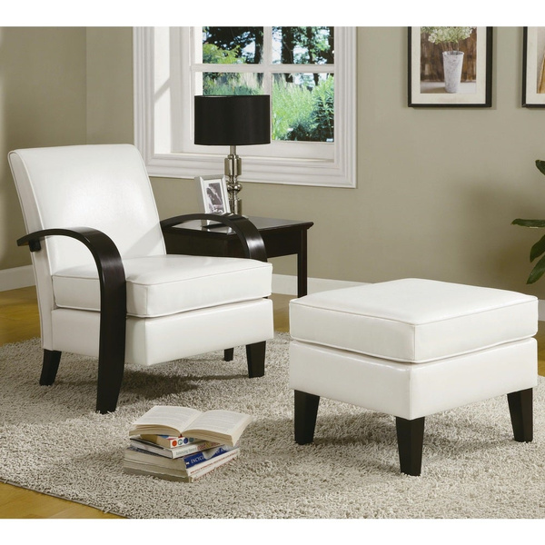 Copper Grove Jessup White Bonded, Copper Grove Jessup Brown Bonded Leather Accent Chair With Wood Arms