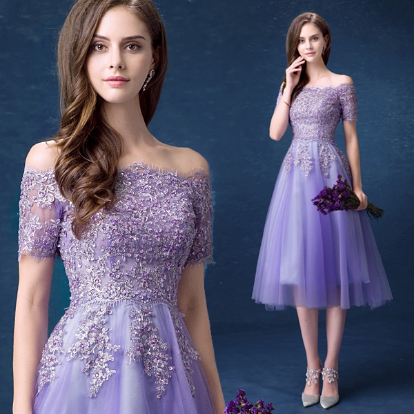 Short Purple Wedding Dresses