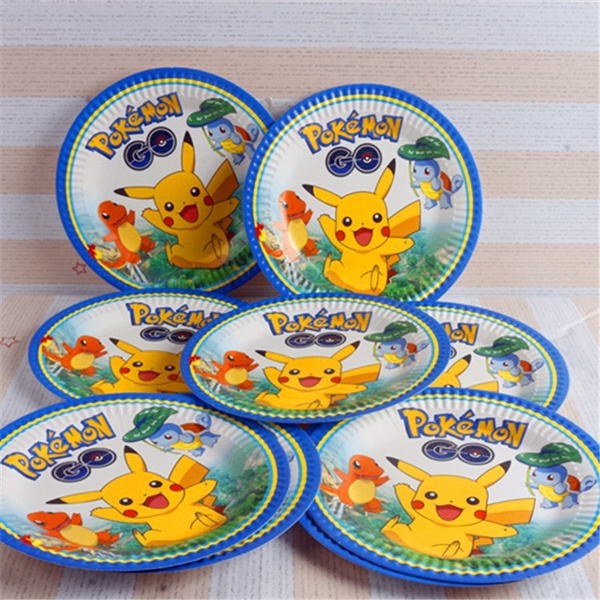 Children Cartoon 10pcs\lot Paper Pokemon Go Decoration Dish Plate Baby  Shower Kids Favors Birthday Party Pikachu Supplies Disposable Tableware |  Wish