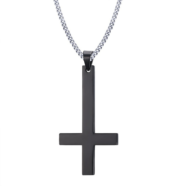 Inverted Cross Pendant Necklace 