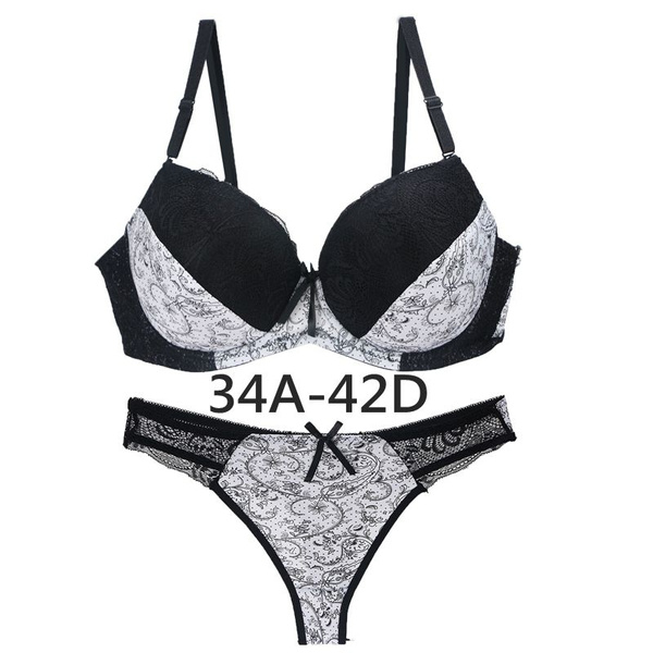 French Brand Soutien Gorge Sexy Lace Bra Panty Set Floral Print