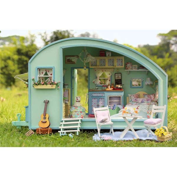 Miniature Caravan Dollhouse Diy Wooden
