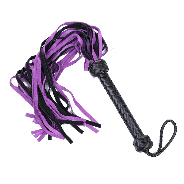 MSsmart Premium Suede Leather Floggers and Whips With Braided Handle Flogger,Purple TM 