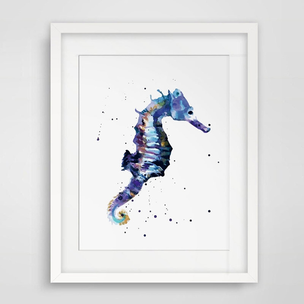 Sea Horse Watercolor Wall Art Nursery Print Blue Kids Seahorse Home Decor Animal Poster Wish - Sea Horse Wall Art Sea Horse Watercolor Wall Art Nursery Print Blue Kids Seahorse Home Decor Animal Poster Wish - Sea Horse Wall Art