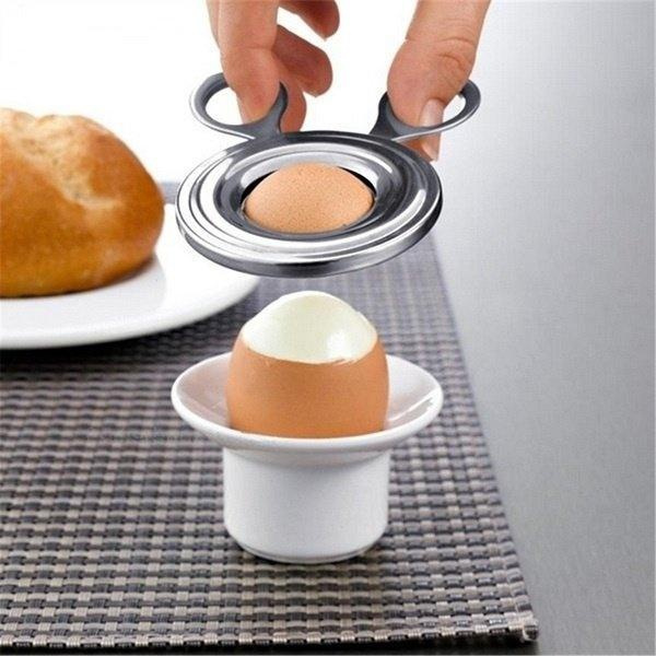 Boiled Egg Shell Slicer Shell Topper Cutter Stainless Steel Eggs
