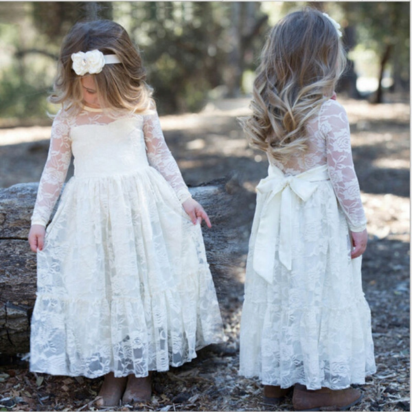 Source 3- 14 years old girl white lace contrast wedding party long dress  flower girl bridal party tutu princess dress on m.