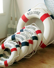 Fashion Family Adornment Beach Ocean Life Buoy Crafts Home Decor with Sailing Ship Art Nautical Hand Decoration