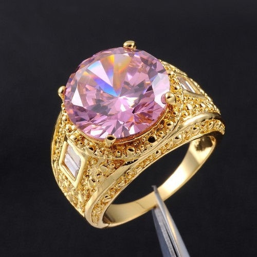 mens pink diamond ring