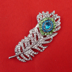 peacock, Fashion, Pins, Crystal