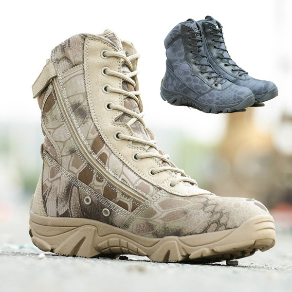 Men Camo Outdoor Military Tactical Boots Desert Shoes Hiking Travel Camping Boot