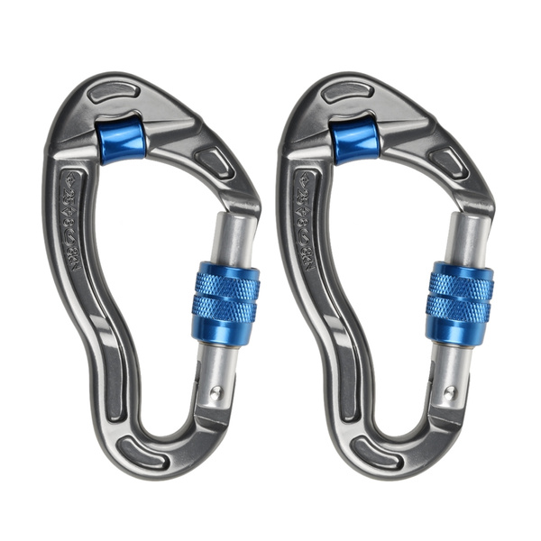 2Pcs Outdoor Rock Tree Climbing Carabiner Abseiling Rappelling Rescue Equip