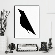blackampampwhite, Home Decor, canvaspainting, crow