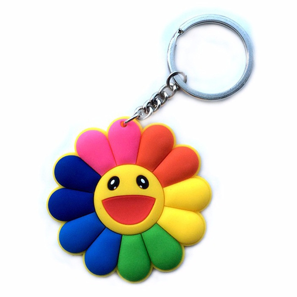 Keychain Murakami Takashi Flower Pvc Silicone Key Chain KaiKai