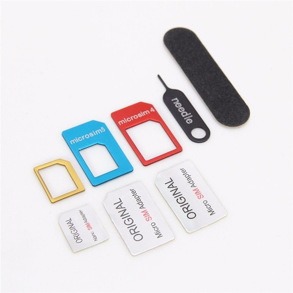 Lention 5-in-1 Nano Micro Sim Card Adapter Kit Converter With Sander ...