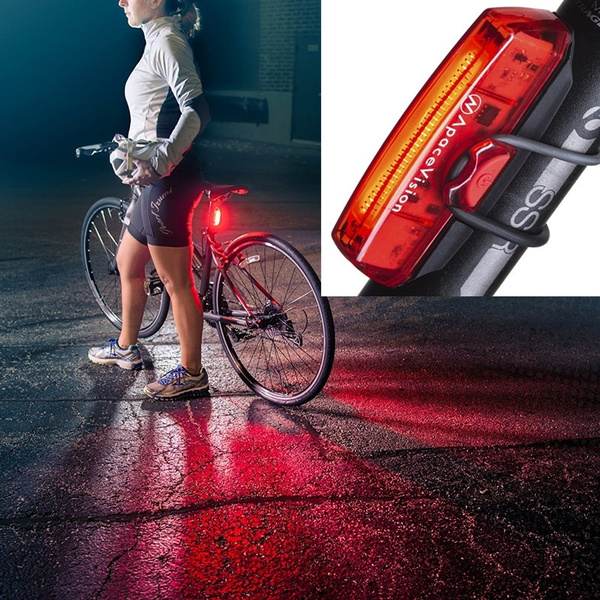 Apace Vision USB Rechargeable Bike Tail Light Powerful 100 Lumens LED Bicycle Rear Light Super Bright and Easy Install Red Taillight for Optimum Cycling Safety Wish