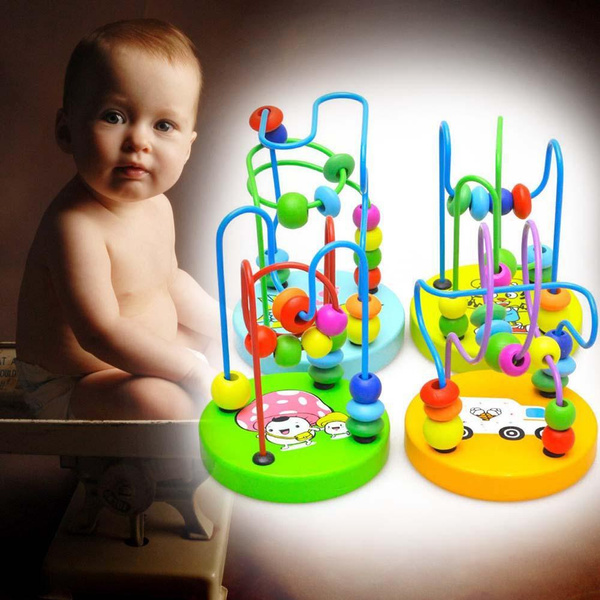Enfants Bebe Colorful Bois Mini Autour Perles Jeu Educatif Jouets Aleatoire Wish