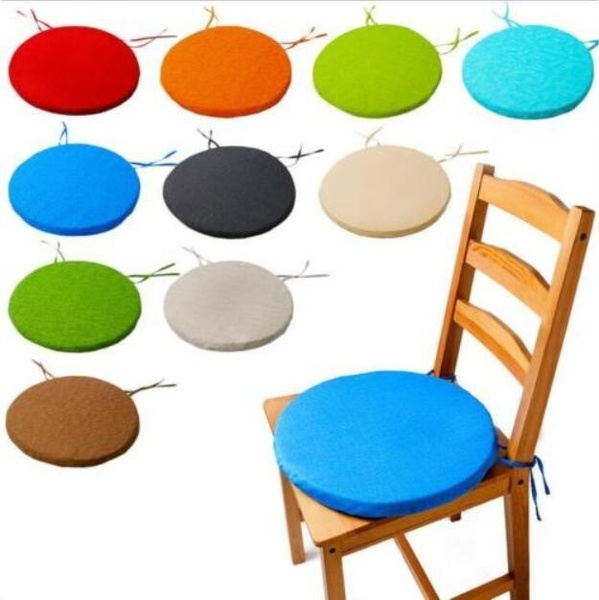 Round/Square Cushion Seat Pads Indoor Home Dining Kitchen Office Chair Tie On 