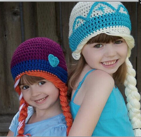 Frozen Queen Cosplay Costume Hats Elsa And Anna Knitted Wool Hats Cute Kids Hats Children S Caps Girls Cap Wish