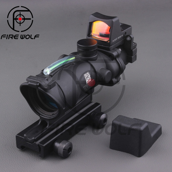 Scope Fiber 4x32 Acog Dot 5X35 Red Illuminated Rifle Sight Rmr Real Green ✅✅✅ 