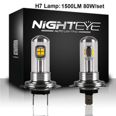 NIGHTEYE 2pcs 1500LM H7 6000K White LED Car Replacement Fog Driving Lights Lamps Bulbs