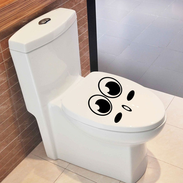 1x Toilet Sticker Seat Decal Face Mural WC Smiley Funny Funny Vinyl ...