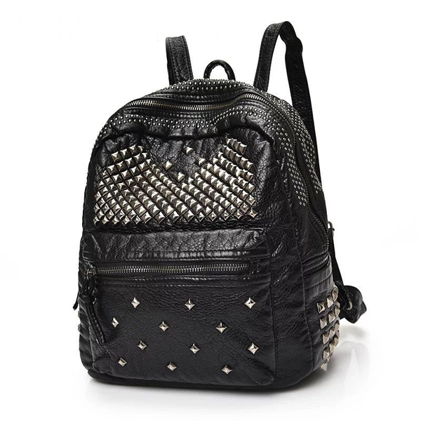 school bag leather black