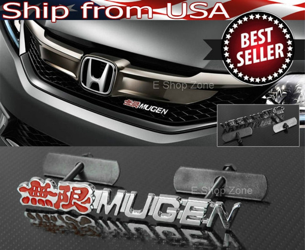 3D Metal Black Red TYPE-S Emblem Badge Bolt fixed Car SUV Grille For Honda Acura