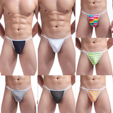 Men's T Back Pouch Thongs G String Briefs Underwears Gay Bikini Underpants Men Gay Rainbow underwear