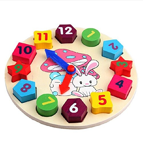 Wooden Educational Toys Children Clock Toy Kids Puzzle Blocks Baby Learn Time 