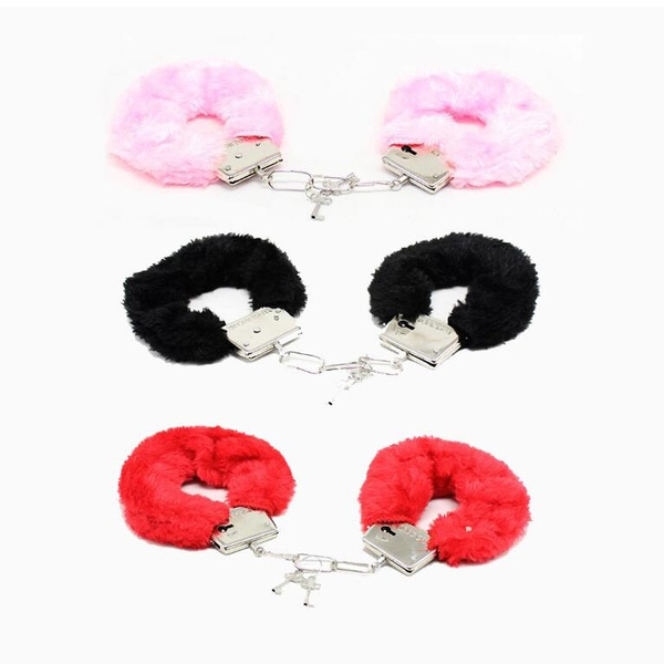 Multicolor Stylish Furry Fuzzy Handcuffs Soft Metal Adult Night Party Game Gift