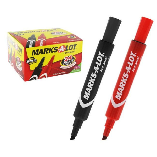 Marks-a-lot Avery Permanent Marker, Regular Chisel Tip 