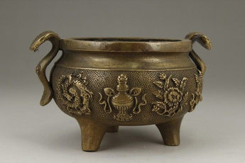 Brass, Flowers, old, Chinese