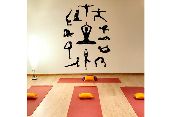 Yoga Wall Decor Sticker Yoga Meditation Wall Decals, Vinyl Yoga Sport Art  Wall Stickers, Relax Fitness Decor Wall Decals for Girls Bedroom Living  Room : : Tools & Home Improvement