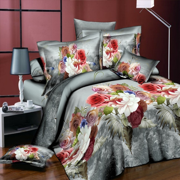 Single Queen 3d Bedding Set Oil Painting Bag 3pcs Sets Flat Pillowcase Comforter Duvet Cover Without Wish Single Queen 3d Bedding Set Oil, Queen Size Bed In A Bag Comforter Sets