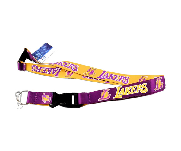 LOS Angeles Lakers Reversible Clip Lanyard Keychain Id Ticket Holder Wish