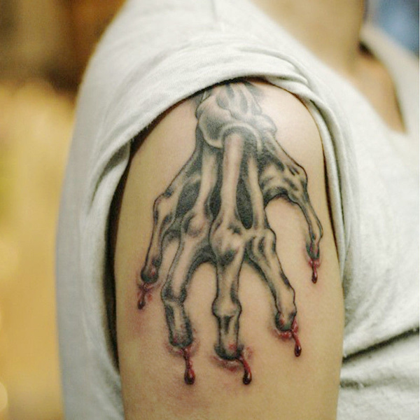 Large Skeleton Hand Skull Temporary Tattoos Sticker Body Art Tattoo Makeup  Men | Wish