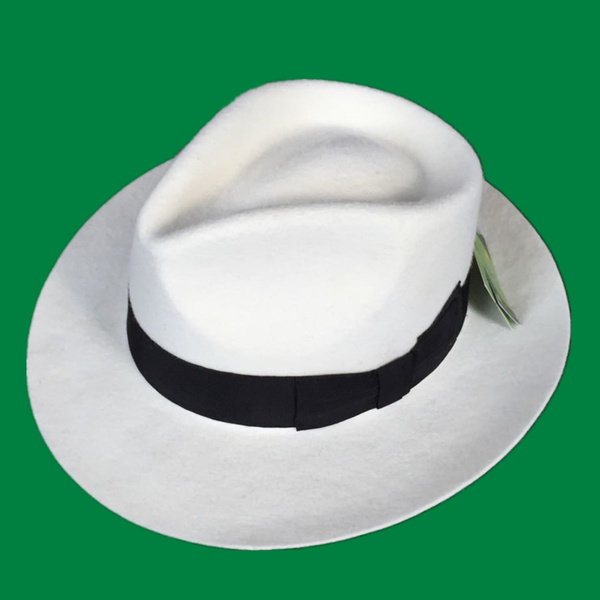 White gangster sales fedora hat