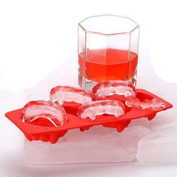 1PC Bloodsucker Shape DIY Silicone Ice Cube Mold Tray Home Dining Bar Party  Kitchen Cooking Tools Ice Freeze Cube Molds Ice Cube Tray Ice Maker Vampire  Tooth Shape Ice Mold Ice Tray