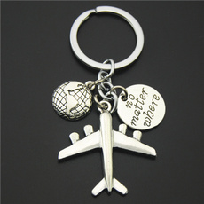 1PC Earth Airplane Key Chains No Matter Where Pendant Travel Key Chains Travel Jewelry Diy Handmade E880