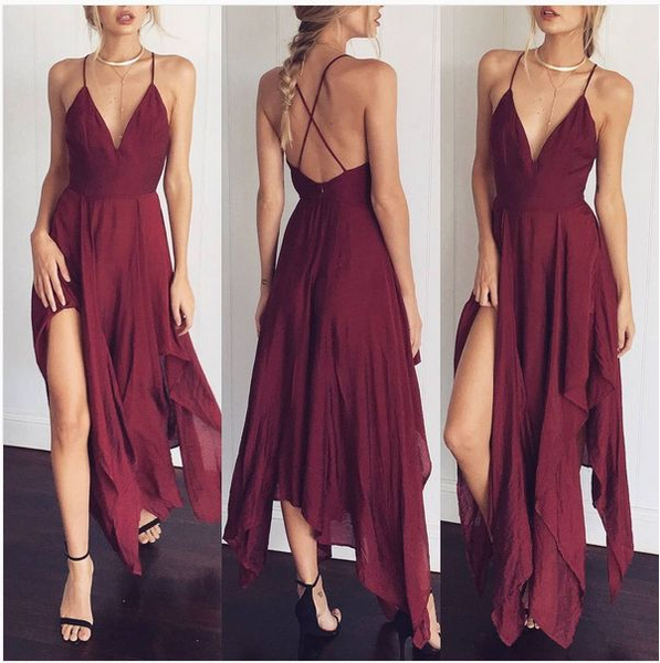 Women's summer boho casual long maxi hot sale evening party cocktail beach dress sundress