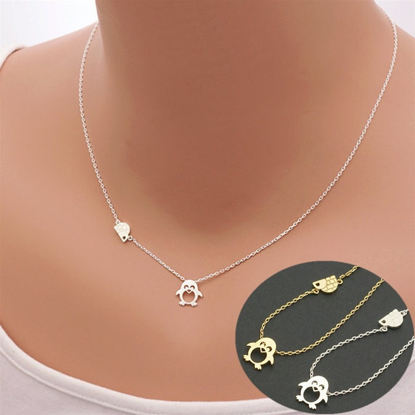 gold penguin necklace