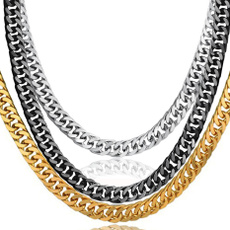 goldplated, Steel, Chain, menschainnecklace