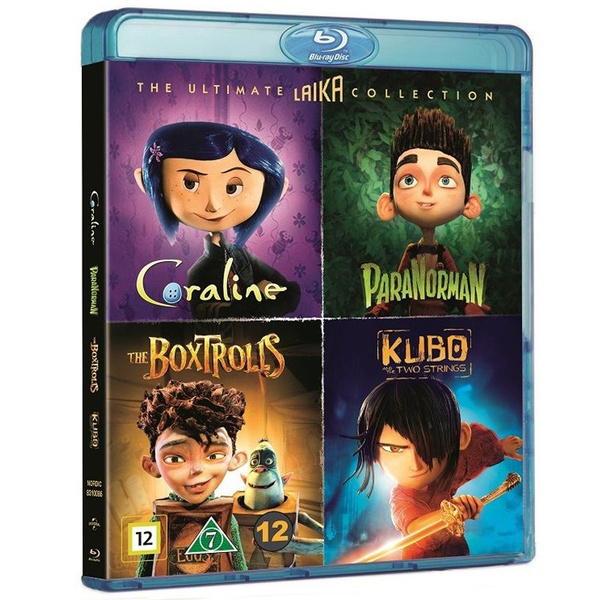 The Ultimate Laika Collection Kubo and The Two Strings /The Boxtrolls  /ParaNorman /Coraline Blu-ray DVD 4-Disc Kids & Family Movie