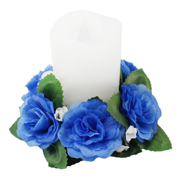 Centerpieces Wedding Unity Roses Rose Flower Candle Rings Decoration Silk 